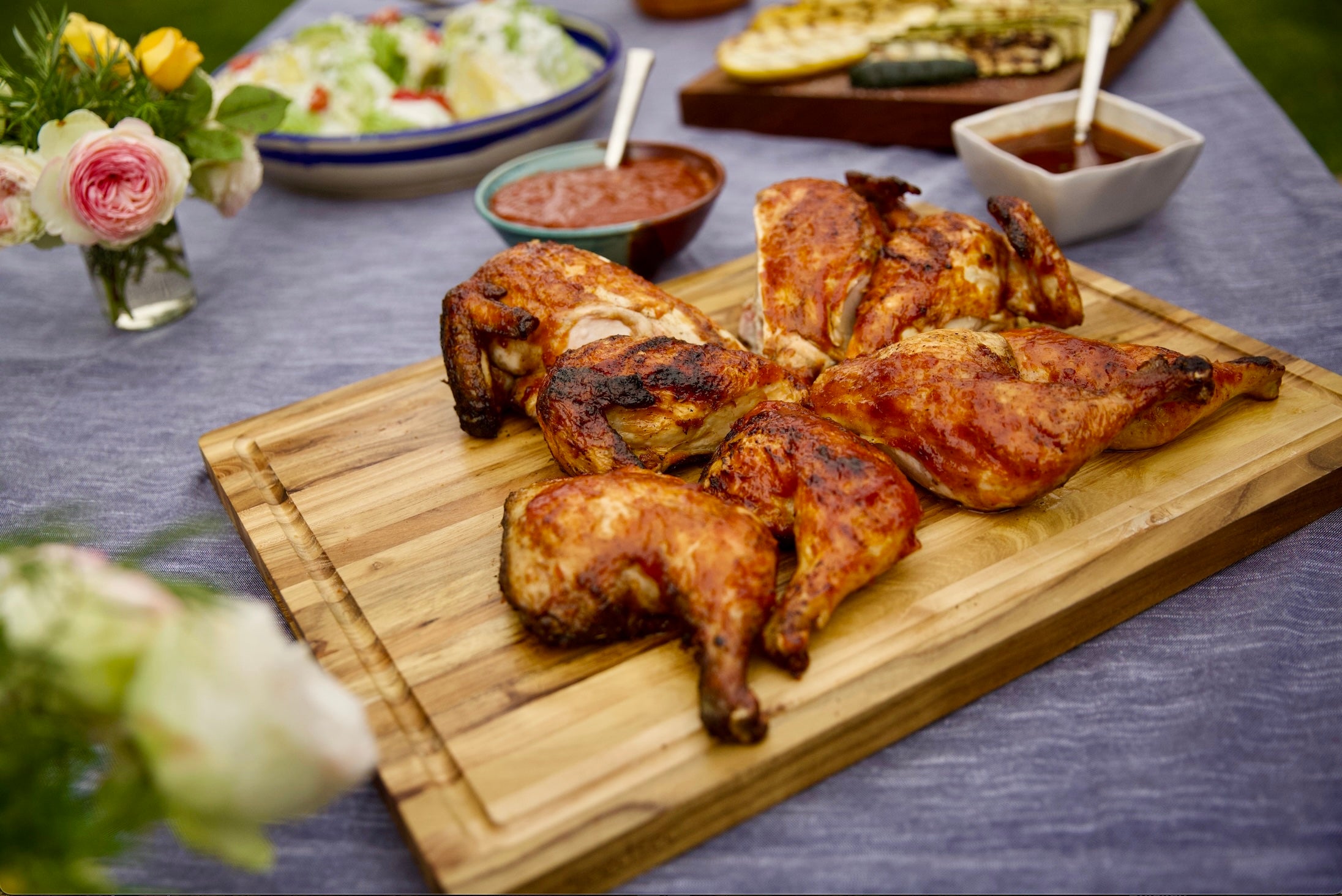Butterflied Chicken with Peach Barbecue Sauce – The Ranch Table