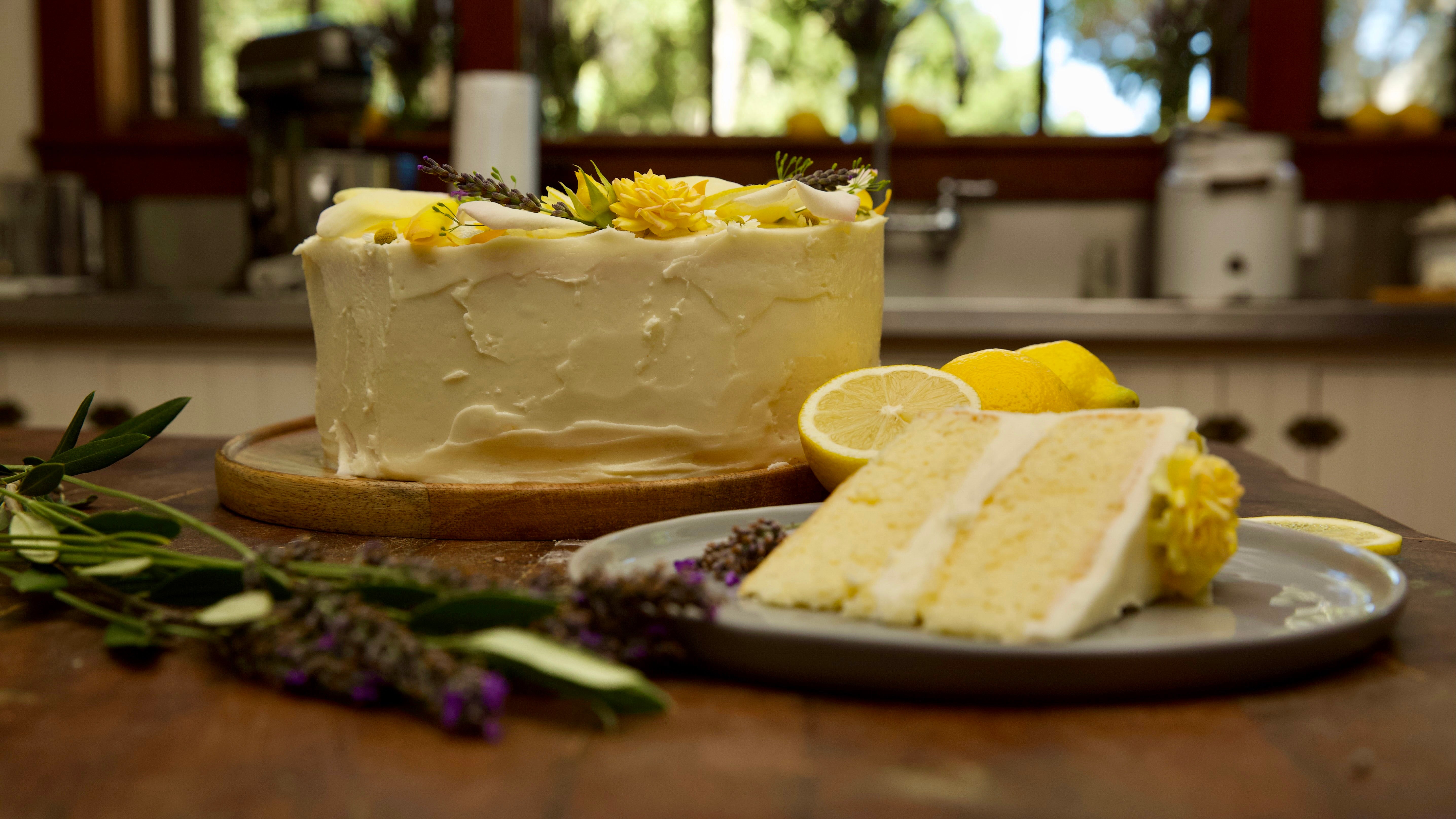 Lemon Cake with Lemon Curd Buttercream Frosting The Ranch Table