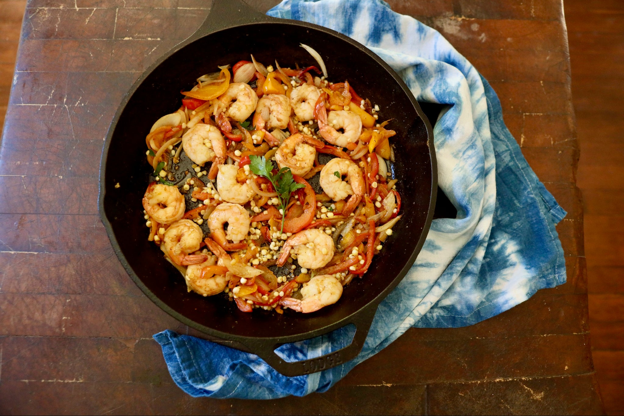 Seasoned Shrimp with Sweet Peppers and Corn