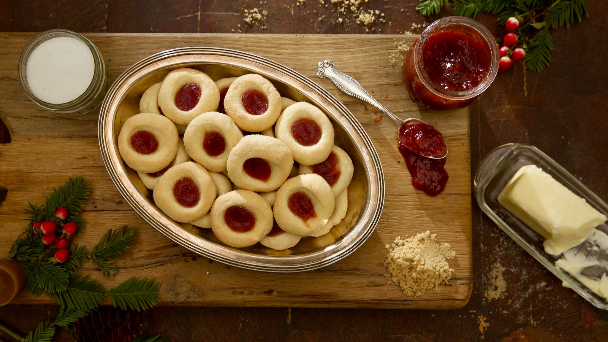 Butter Thumbprint Cookies with Jam Filling