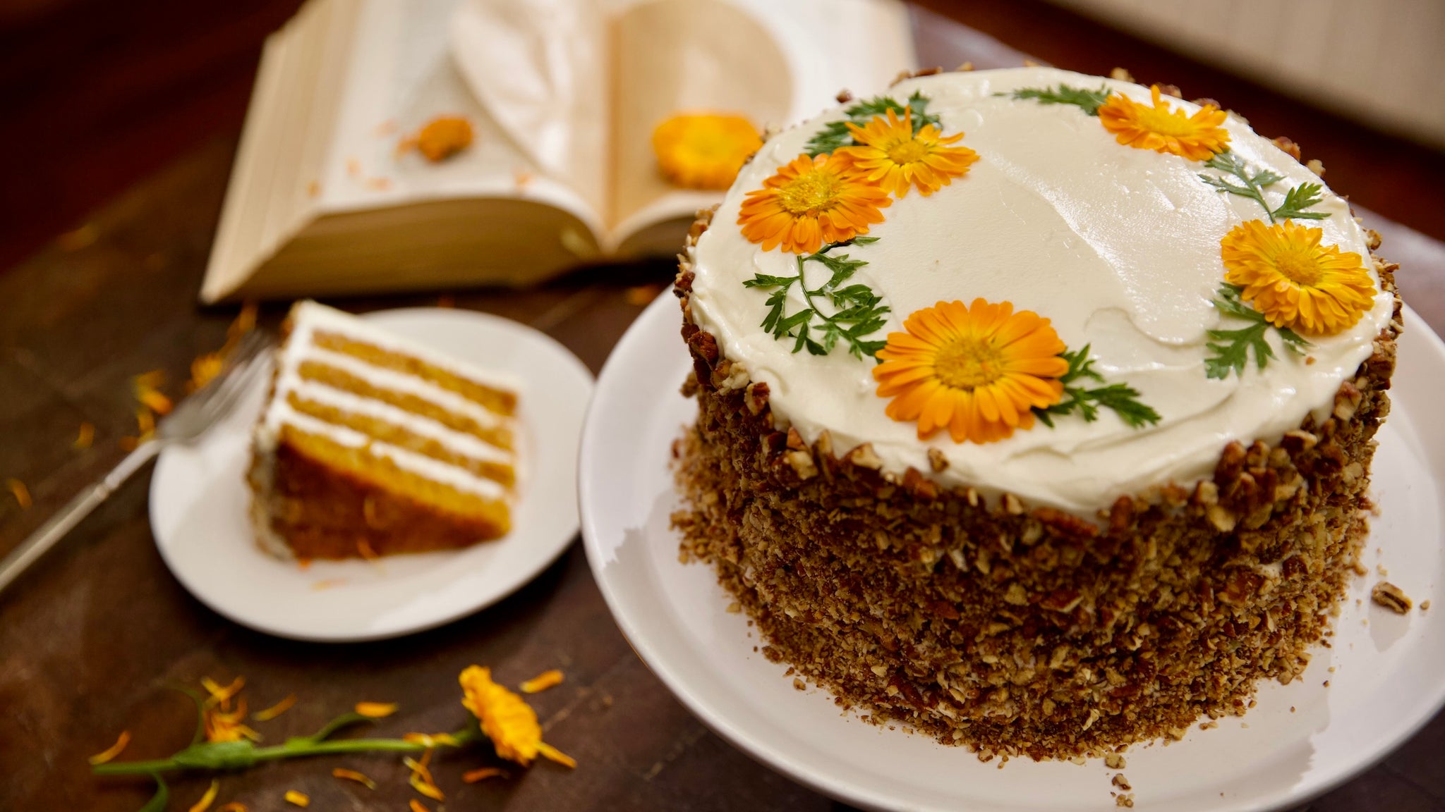 Four Layer Carrot Cake with Maple Cream Cheese Frosting