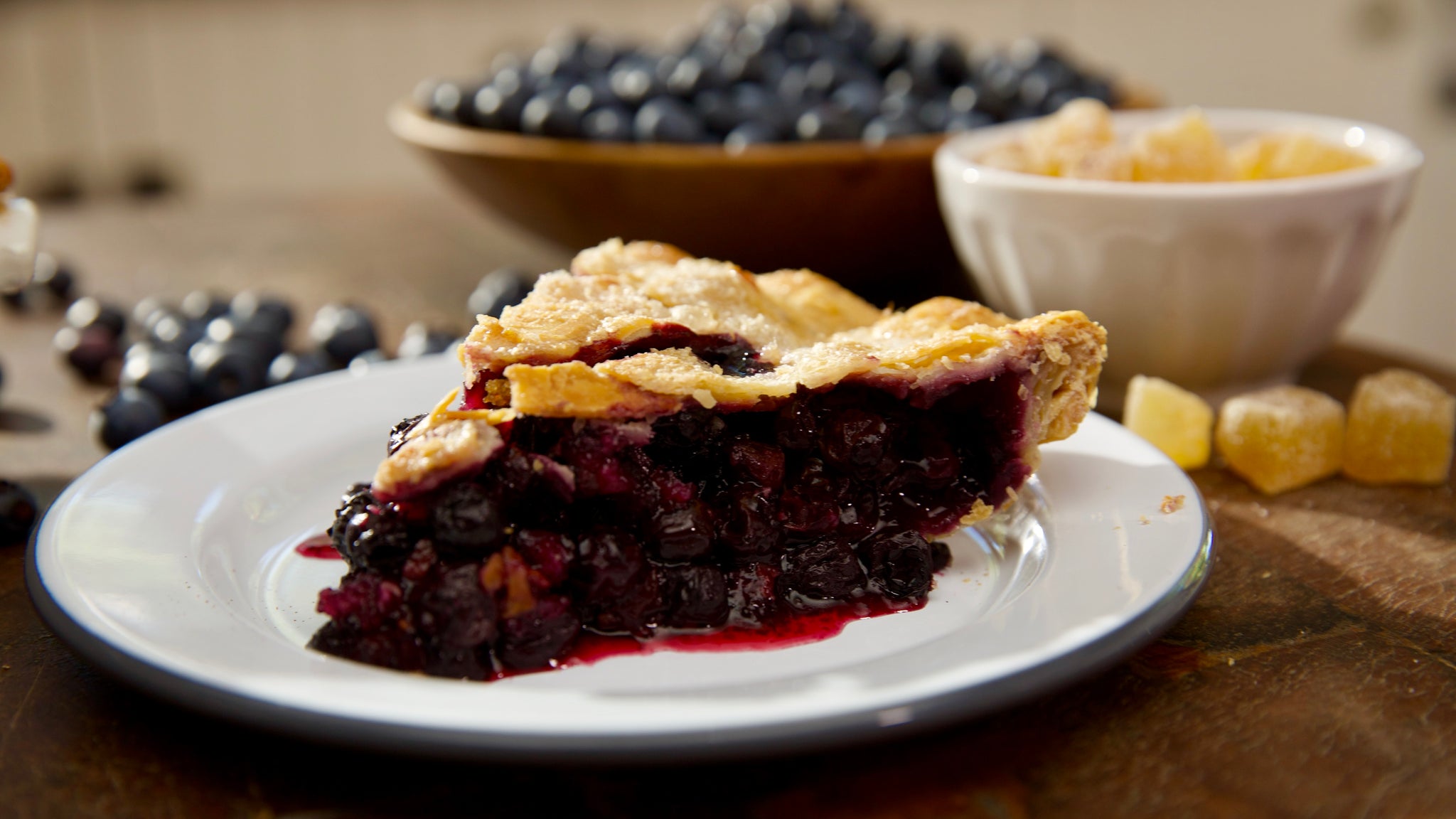 Blueberry Pie with Sweet Ginger Crust
